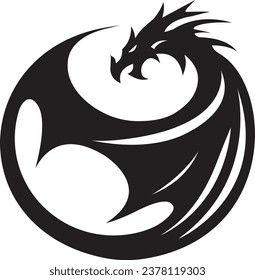 
Obsidian Majesty Dragon Vector Logo