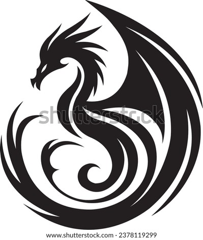 
Obsidian Majesty Dragon Vector Logo