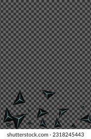 Vector transparente de fondo de prisma obsidiano. Geométrico oscuro de la faceta. Plantilla de mosaico triangular. Tarjeta de efecto negro Jet.