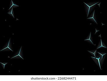 Obsidian Triangle Background Black Vector. Jet Black Prism Nice. Facet Tech Texture. Dark Effect Template.