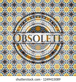 Obsolete arabesque style emblem. arabic decoration.