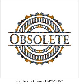 Obsolete arabic style badge. Arabesque decoration.