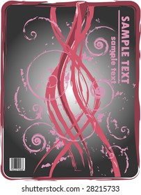 obsolete floral emo vector design of bended stripes with barcode