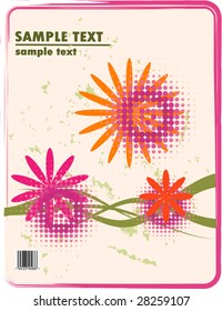 obsolete floral vector design of bended stripes