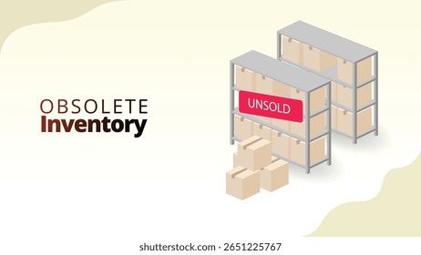 obsolete inventory concept. Stock of goods that no longer have market value. supply chain management concept vector illustration.