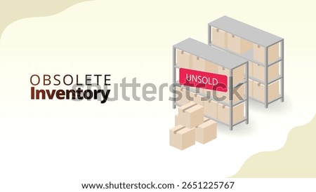 obsolete inventory concept. Stock of goods that no longer have market value. supply chain management concept vector illustration.
