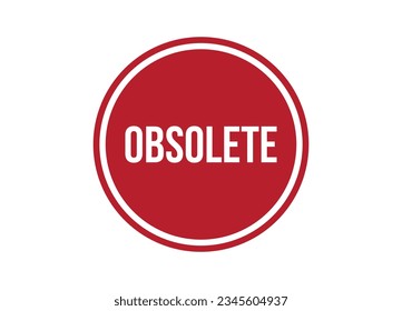 obsolete red vector banner illustration isolated on white background