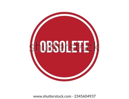 obsolete red vector banner illustration isolated on white background