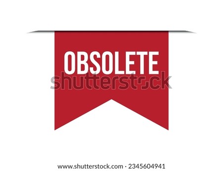 obsolete red vector banner illustration isolated on white background