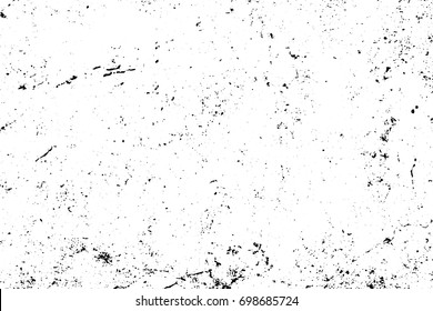 Obsolete and rough concrete floor vector texture. Noisy texture with grain and stains. Distressed asphalt surface. Black and white tiny grit trace. Weathered vintage overlay on transparent background