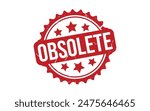 Obsolete Stamp. Red Obsolete Rubber grunge Stamp set