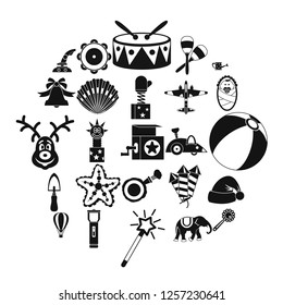 Obsolete toy icons set. Simple set of 25 obsolete toy vector icons for web isolated on white background