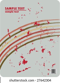 obsolete vector design of bended stripes with barcode
