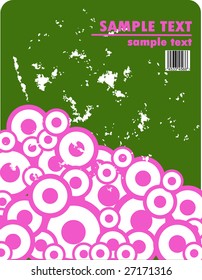 obsolete vector design of pink rounds with barcode
