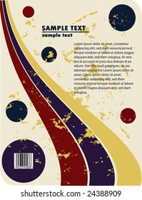 Obsolete vector design of stripes with barcode. Retro cover artwork with place for text. Abstract geometric background composition with geometric shapes.Retro label design for business presentation