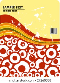 obsolete vector design of stripes and rounds with barcode