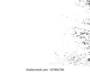 Obsolete vector texture in monochrome palette. Small grit on timber. Black dirt on white background. Subtle distressed marks overlay for vintage effect. Old wooden board surface trace for retro design