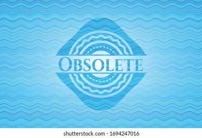 Obsolete water wave concept emblem. Vector Illustration. Detailed.