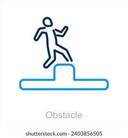 Obstacle and building icon concept