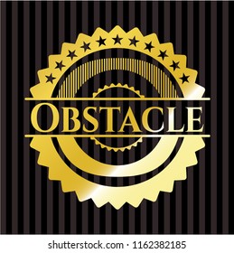 Obstacle gold badge or emblem