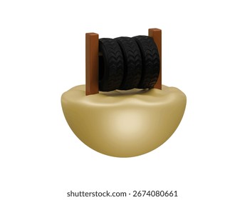  Icono de obstáculo 3D Ilustración Render