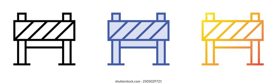 obstacle icon. Linear, Blue Fill and Gradient Style Design Isolated On White Background