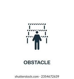 Obstacle icon. Monochrome simple sign from challenges collection. Obstacle icon for logo, templates, web design and infographics.