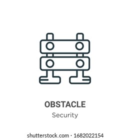 Obstacle Outline Vector Icon. Thin Line Black Obstacle Icon, Flat Vector Simple Element Illustration From Editable Security Concept Isolated Stroke On White Background