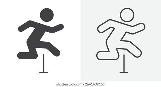 Obstacle race icon Line graphics illustration