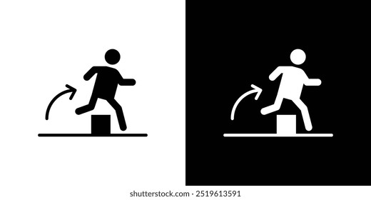 Obstacle race icon linear logo isolated