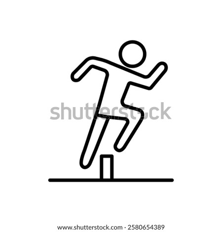 Obstacle race icon Vector logo set flat