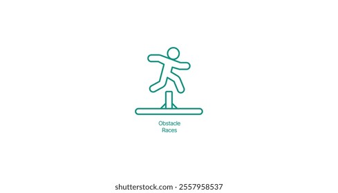 Obstacle Racing Icon - Vector Illustration for Adventure Sports and Fitness Challenges