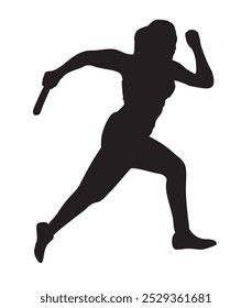 obstacle racing runner silhouette full isolated 