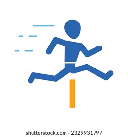 Obstacle racing sport runner athlete line icon vector. Youth and sport day vector illustration for game interface, web, graphic design, UI, and app.