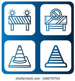 juego de iconos simples de obstáculos. Contiene iconos como Barrier, Traffic cone, Cone, se pueden utilizar para web, móvil y logotipo
