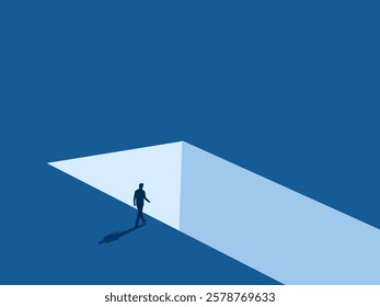 Obstacles and Obstacles, Businessman Walks to a Deep Pitfall