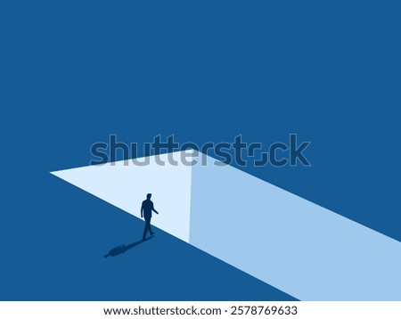Obstacles and Obstacles, Businessman Walks to a Deep Pitfall