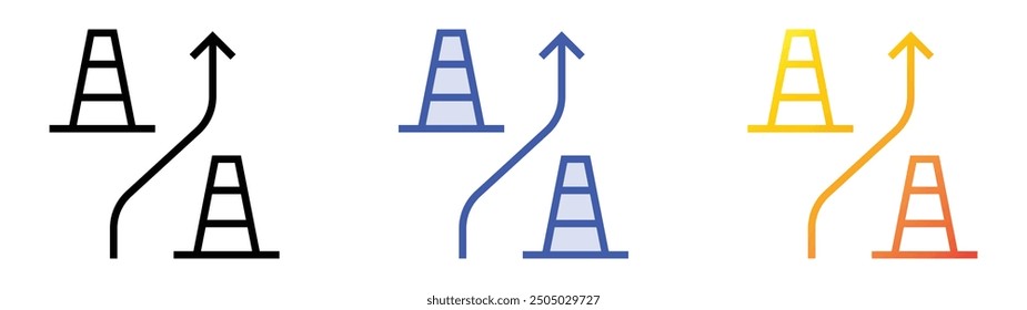 obstacles icon. Linear, Blue Fill and Gradient Style Design Isolated On White Background