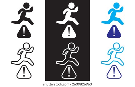 Obstacles icon.   Vector illustration. isolated on white and black background. EPS 10