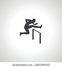 obstacles running Silhouette. obstacles running isolated icon