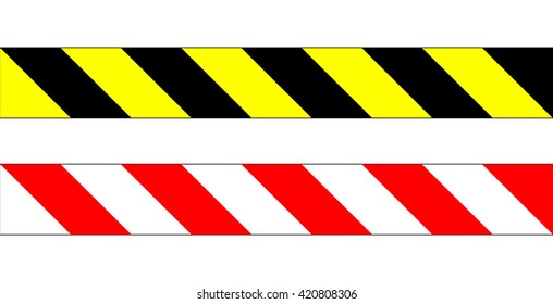 Obstacles warning sign set, dangerous location sign set , warning stripes sign , vector illustration