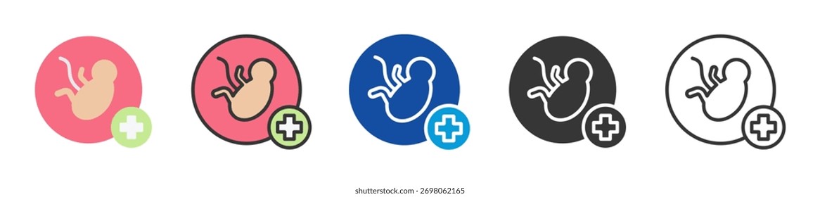 ícone obstétrico definir coleção multi estilo vários