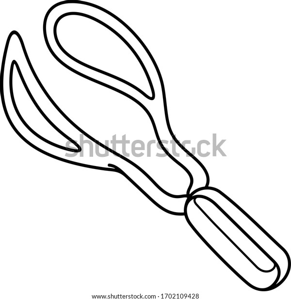 Obstetrical Forceps Vector Outline Icon Stock Vector (Royalty Free ...