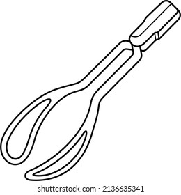Obstetrical forceps. Vector outline illustration.