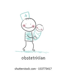 obstetrician with baby
