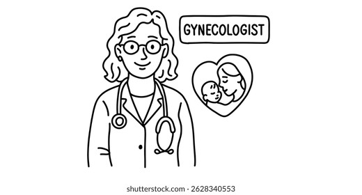 Obstetrician doctor, simple vector illustration