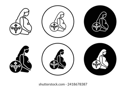 Obstetrician and Gynecologist vector icon set collection. Obstetrician and Gynecologist Outline flat Icon.