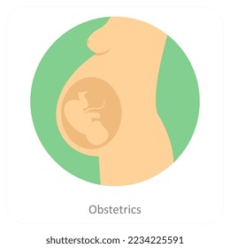 Obstetrics and anatomy icon concept