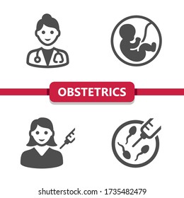 Obstetrics And Gynecology Icons. Professional, pixel perfect icons. EPS 10 format.