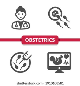 Obstetrics And Gynecology Icons. Professional, pixel perfect icons. EPS 10 format.